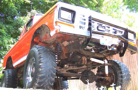 1978 Ford Bronco - This lifted 1978 Ford Bronco features oversized tires and an aggressive suspension setup.