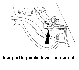 1999 Ford Crown Victoria - Cable hooked to parking brake lever on rear axle
