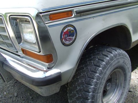 1979 Ford Bronco - A '78 Bronco Club sticker is visible on the fender of a vehicle.