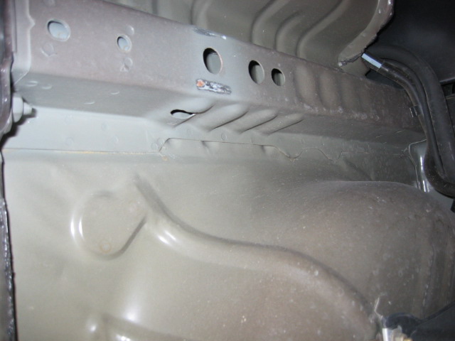 right side of spare tire well