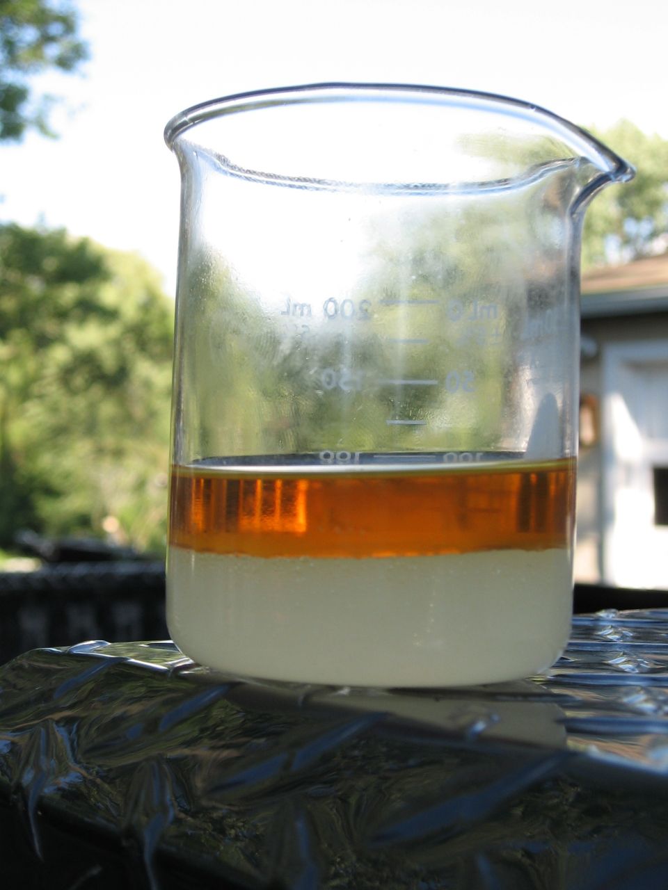 This is a water shake 'em test before the 4 layer filter (all 4 layers of filter in 1 filter).