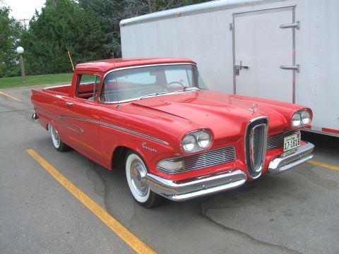 1974 Ford Ranchero - This 1958 Edsel Pacer pickup truck has a distinctive grille and dual headlights.