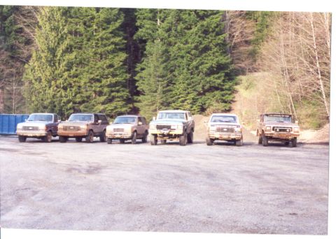 1989 Ford Bronco - Line up after the run
