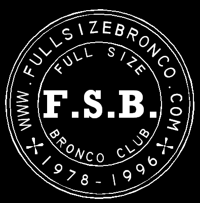 1986 Ford Bronco - Logo for the Full Size Bronco Club, indicating operational years from 1978 to 1996.