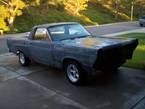 1967 Ford Ranchero - with the chrome off the veh and all cleaned up, she is ready for sanding alittle bit of filler and more sanding, and sanding and sanding un…