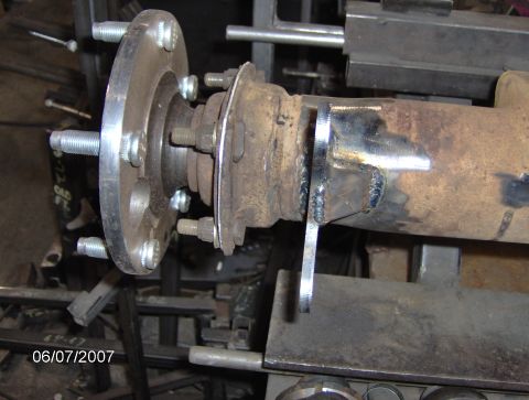1978 Ford Bronco - Custom rear axle assembly with disc brake conversion hardware, dated 06/07/2007.