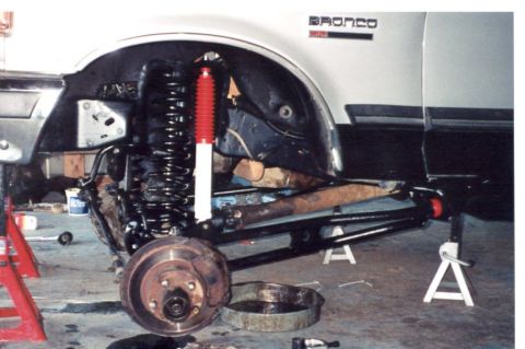1989 Ford Bronco - All together with Rancho 9000 adjustable shocks and dropped pitman arm