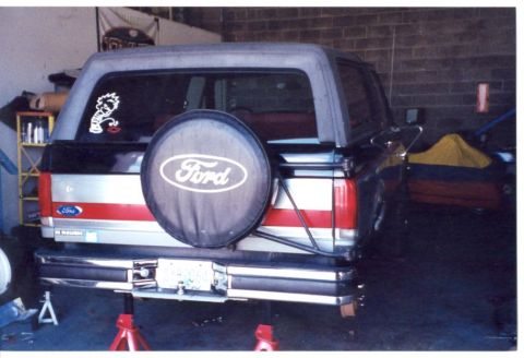 1989 Ford Bronco - Rear up on jackstands and ready to take apart