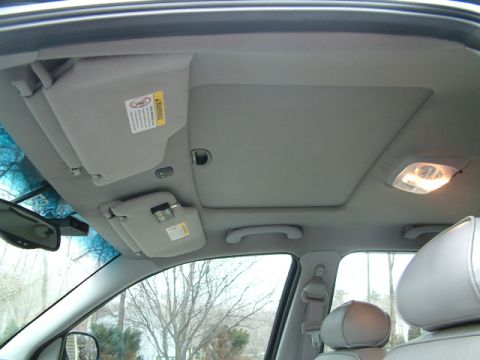 2002 Ford Crown Victoria - Interior view of a car's ceiling, showing the sunroof and sun visors.