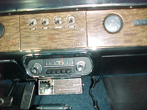 1968 Mercury Cougar - Lear Jet 8 track player is mounted to existing holes under the dash. The flexible cable to the right is for the antenna connection of a FM…