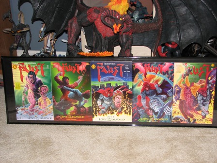 1991 Ford Bronco - A collection of Faust comic books is presented, with a backdrop of fantasy figures.