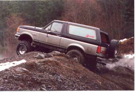 1989 Ford Bronco - And over the top. (my kids were silent in back the whole time)
