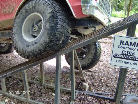 1978 Ford Bronco - Truck on a ramp at Mud Connection in Little Rock, AR. Date stamp reads 07/09/2007.