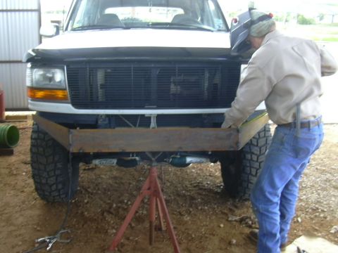 1995 Ford Bronco - Custom bumper fabrication in progress on a 1995 Ford Bronco.