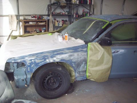1998 Ford Crown Victoria - This 1998 Ford Crown Victoria is in a garage being prepped for paintwork.