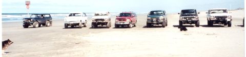 1989 Ford Bronco - 32 Broncos lined up to clean long beach Pt 1