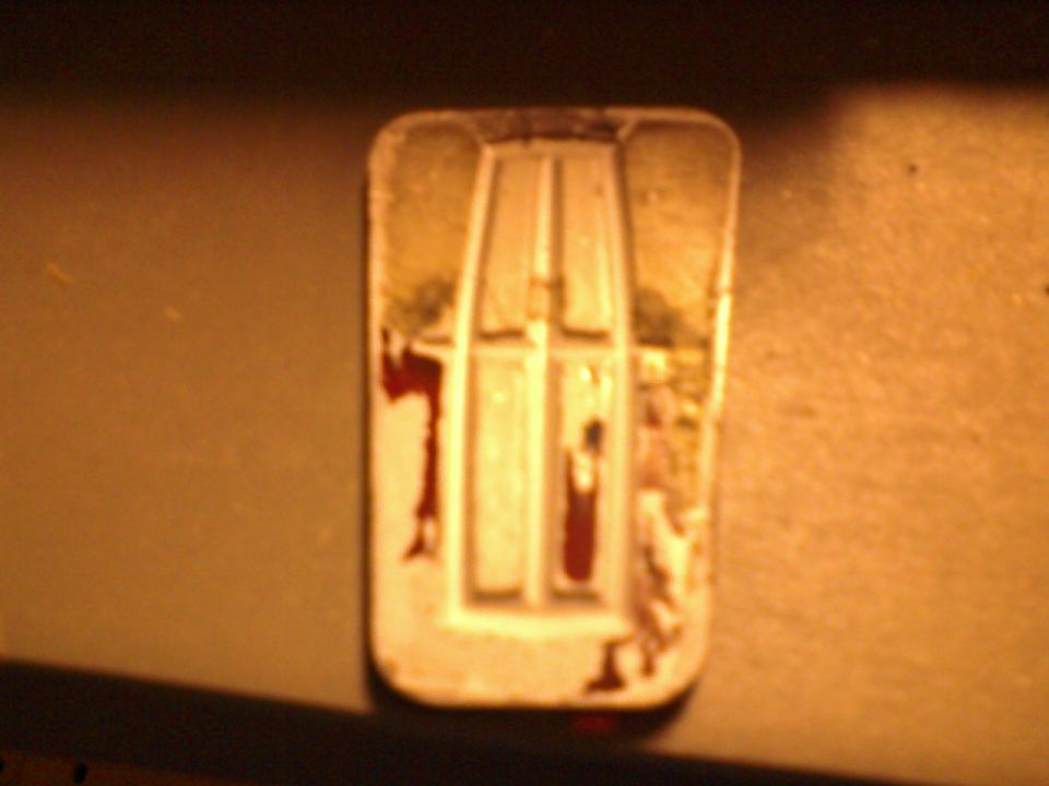 I purchased a use trunk lock to work on to rpelace this one.


THis is what the emblem looks like on the backside after removing from the trunk lock cover. This all needs to be sanded off, then worked up through the grits and a final polish to restore clarity to the lens.