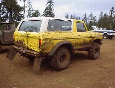1989 Ford Bronco - Rear veiw of steves truck. the over 35" tall side is pretty rough