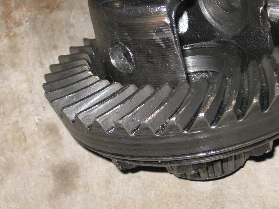 close-up of differential gears with visible teeth