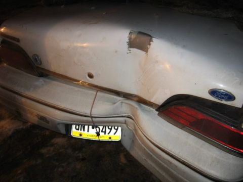 1992 Ford Crown Victoria - This 1992 Ford Crown Victoria sustained significant rear-end damage.
