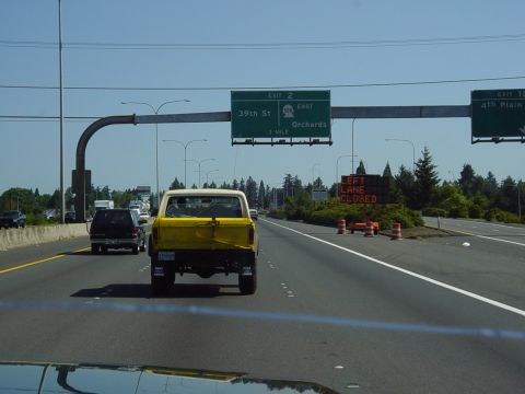 1989 Ford Bronco - On I-5 on the way up.
