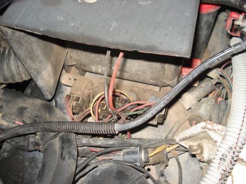 1986 Ford Bronco - This photo shows a close-up view of a vehicle's electrical system, including wiring and connectors.