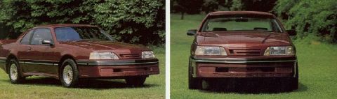1987 Ford Thunderbird - Maroon 1987 Ford Thunderbird coupe shown from a 3/4 front angle.
