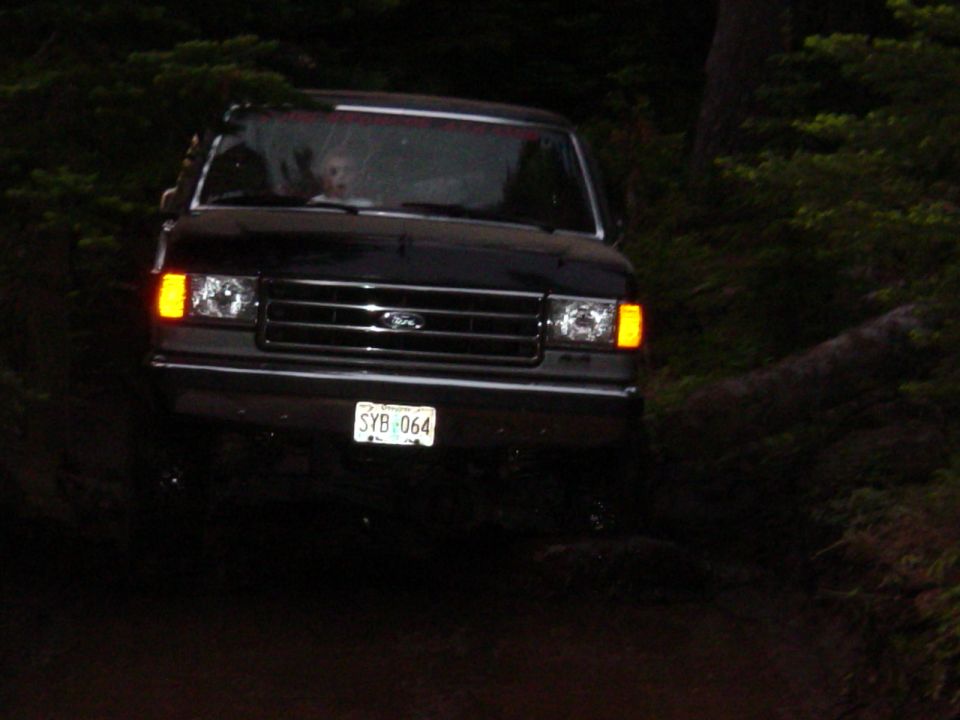 Check out the boys face as we go thru a little mud hole