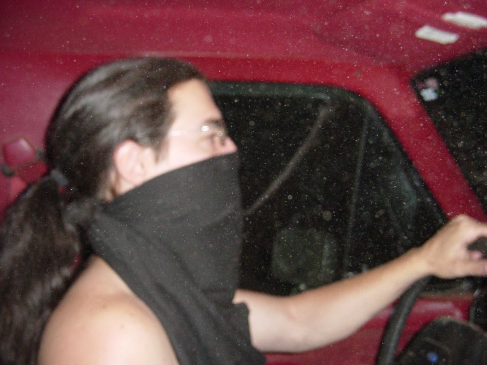 My shirt became a dust mask on the way down the hill
