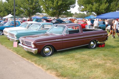 1967 Ford Ranchero - A 1967 Ford Ranchero is displayed at a car show alongside other classic vehicles.
