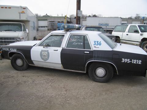 1991 Ford LTD Crown Victoria - This 1991 Ford Crown Victoria LTD police car is seen from the side, with "SPECIAL POLICE" on the front fender and the number 336 on the rea…
