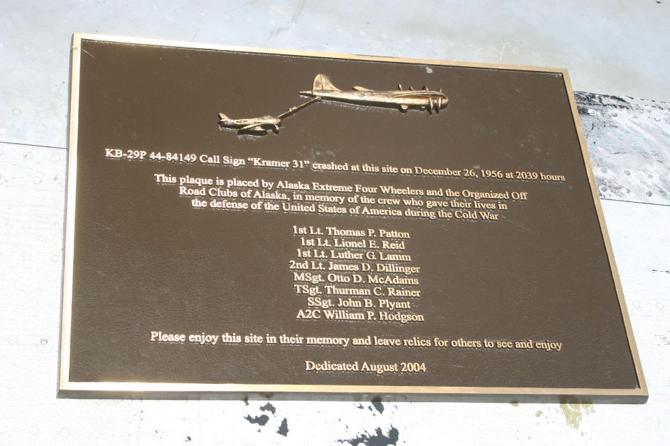 Bronze memorial plaque for a KB-29P aircraft crash site