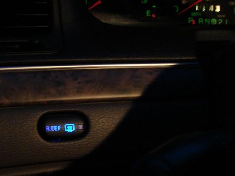 1999 Ford Crown Victoria - Switched green lit defrost switch to blue