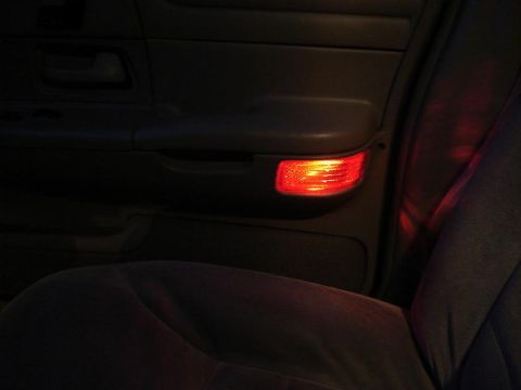 1999 Ford Crown Victoria - Installed light behind door reflector