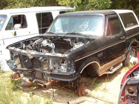 1983 Ford Bronco - Brown's '96 This step might be OK, but the other is trashed. I got the OHC, t/g, & w/s trim.