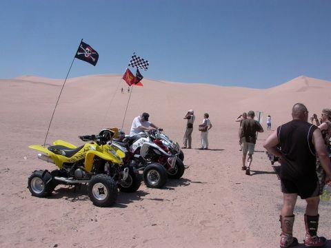 2003 Suzuki LTZ400 - BUTTERCUP: Bus full of German tourist pulled in to see the dunes. Made us feel like rockstars, asking us to show em what the quads can do.…