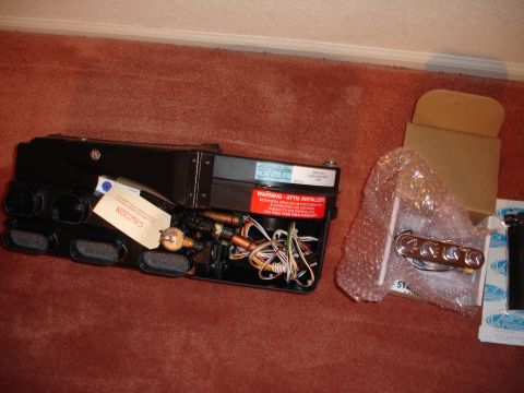 1977 Ford F-150 - A vintage air conditioning unit is shown with its components and warning labels.