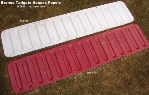 1983 Ford Bronco - SOLD Tailgate Access Panels (D8TZ9840704A) for '78-96 Broncos (white) For a writeup on installation & alignment, read [url=http://www.fourd…
