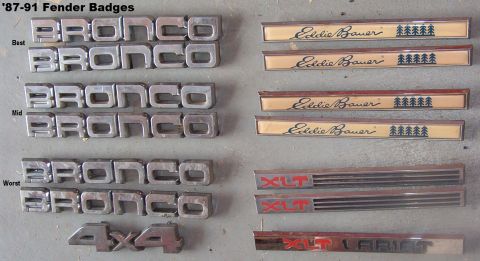 1983 Ford Bronco - '87-91 Fender Badges SOLD mid Broncos & all EBs