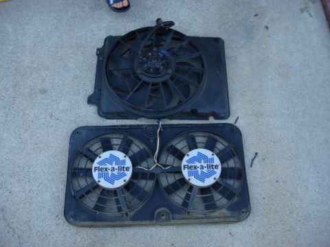 1983 Ford Bronco - here is the old (bottom) and the new fan