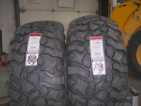 2003 Jeep TJ - Two new Rocker 35x14.50-15LT tires are shown, likely for off-road use.