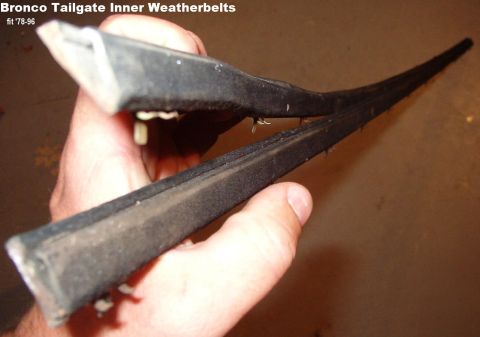 1983 Ford Bronco - Tailgate Inner Weatherbelts (F6TZ9842072AA) Sold one IF THE IMAGE IS TOO SMALL, click it. These are the belts that wipe the inside of the r…