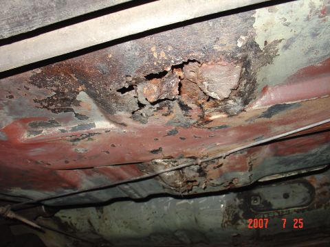 1973 Ford Ranchero - rust issues. will have to replace floor boards.