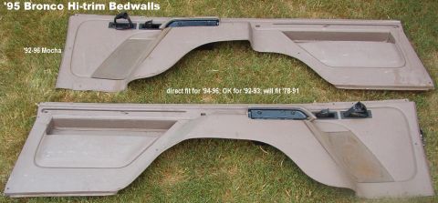1983 Ford Bronco - SOLD Mocha Bedwall Panels from a '95 Bronco EB Cargo Cover tracks are stock for '94-96 Broncos, but otherwise, these panels are correct for…