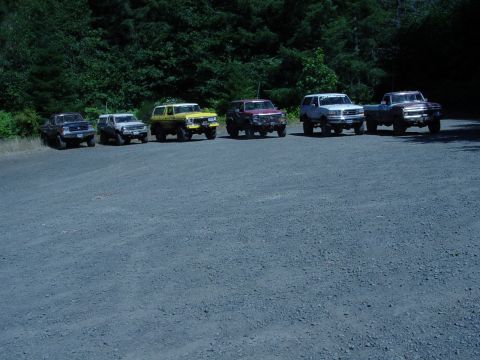 1989 Ford Bronco - Group shot at the little waterfall