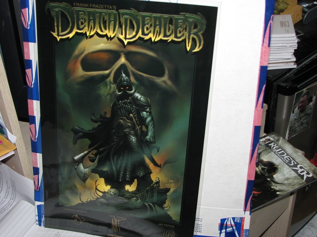 Frank Frazetta's Death Dealer artwork with skull and warrior