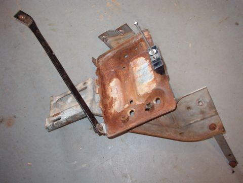 1983 Ford Bronco - SOLD Auxilliary Battery Tray with Taurus-style (long) hold-down bolt. Probably from an '87-91 diesel. Fits behind left headlight & relocate…