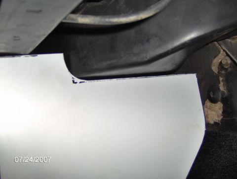 1978 Ford Bronco - A white panel with a date stamp is visible in the interior of a vehicle, possibly during a repair or modification.