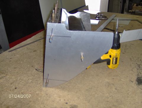 1978 Ford Bronco - Metal bracket fabrication in progress, with a DeWalt drill nearby. The date stamp indicates July 24, 2007.