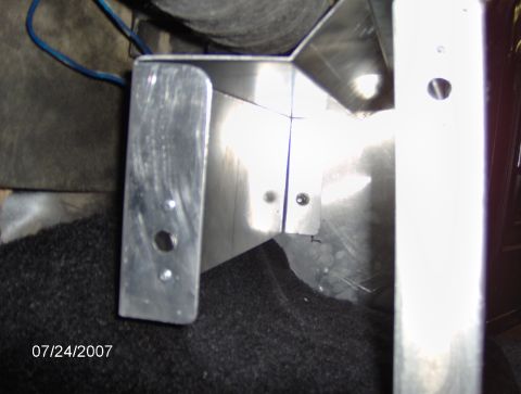 1978 Ford Bronco - Close-up of a metal bracket and wiring, with a date stamp of 07/24/2007.